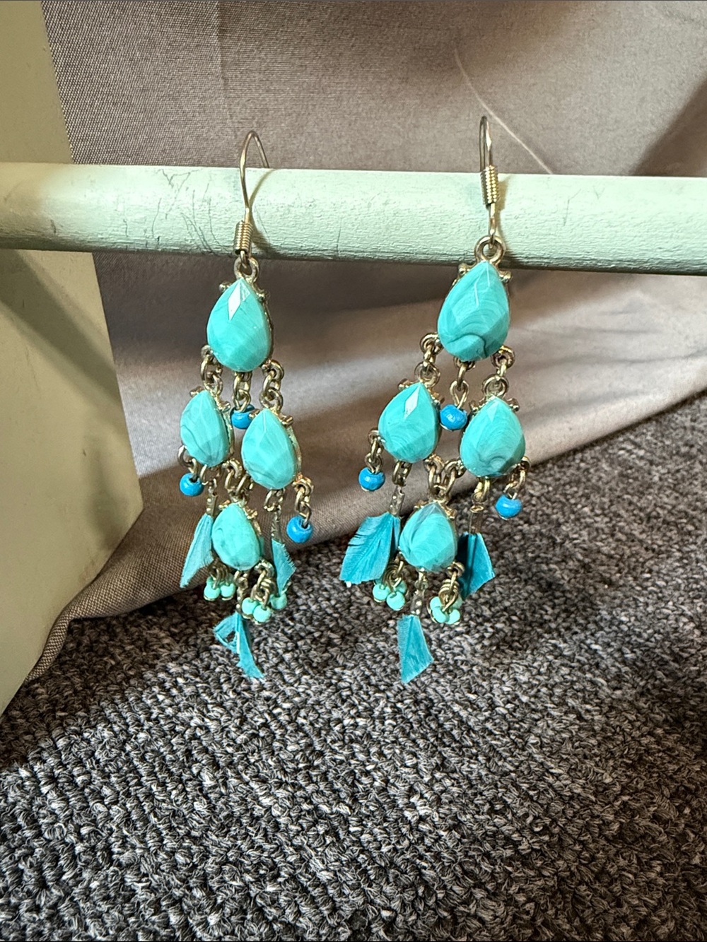 Boho Bohemian Trending Turquoise Chandelier Earrings